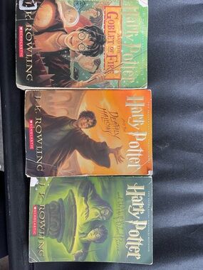 Lot. 3 books Scholastic Harry Potter Paperback Set - Green, Orange, Teal Covers